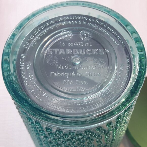 Starbucks Bling Mug Hobnail Green 16oz No Straw - Picture 2 of 3